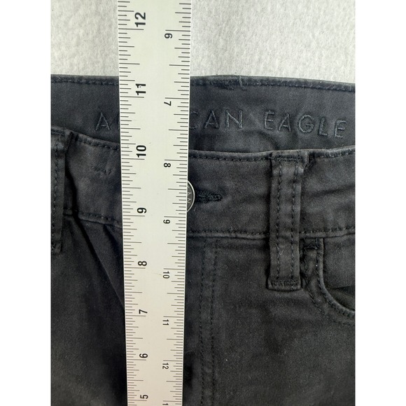 American Eagle Super‎ Stretch Hi-Rise Jeggings Black Wash Size 6 Regular - Picture 8 of 8